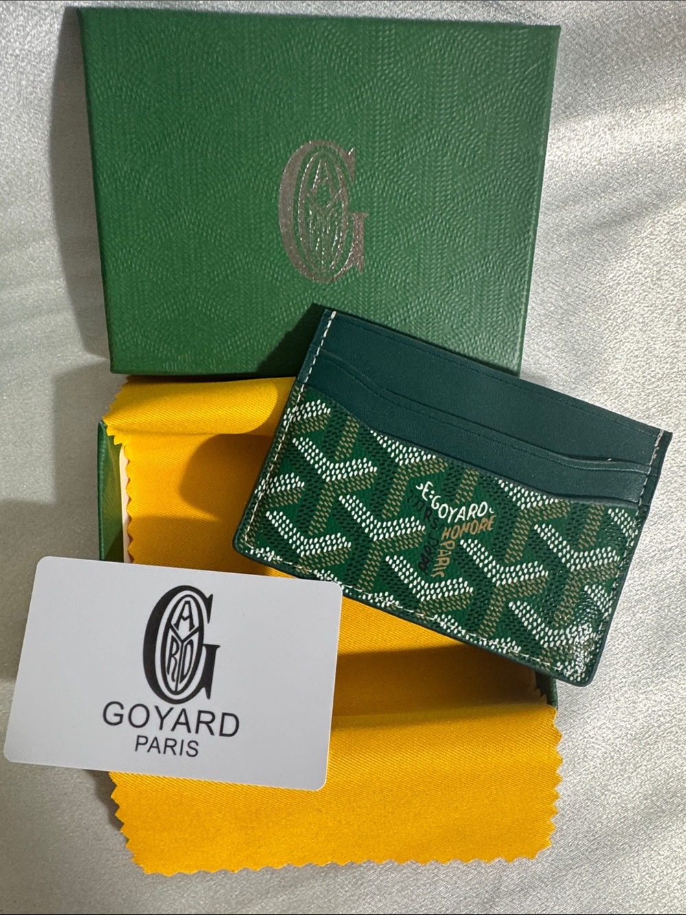 Goyard Green Card Holder with Signature Chevron Pattern🔥New!
